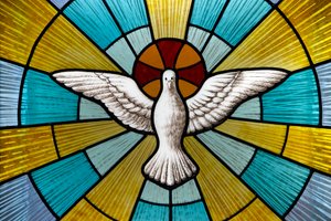 Buntglasfenster in der Spirito Santo Kirche