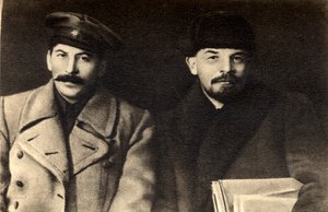 Stalin und Lenin, russische bolschewistische Revolutionsführer, Moskau, Russland, 1919