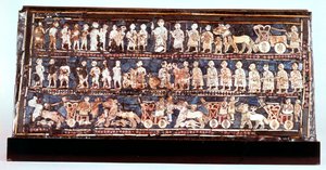 Standarte von Ur, die Kriegsseite, aus dem königlichen Friedhof von Ur, sumerisch, ca. 2500 v. Chr. von Unbekannt