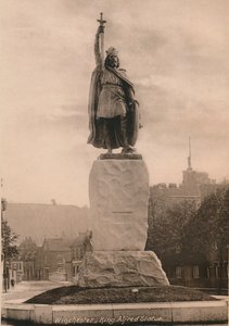 Statue von König Alfred dem Großen, Winchester, Hampshire, frühes 20. Jahrhundert