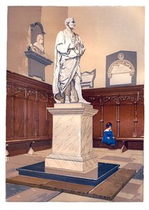Statue von Sir Isaac Newton in der Kapelle des Trinity College, Cambridge, um 1850 von Unbekannt