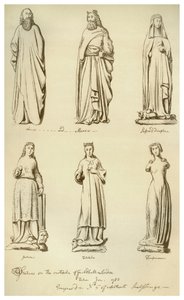 Statuen ehemals an der Außenseite der Guildhall, City of London, 1783, 1886