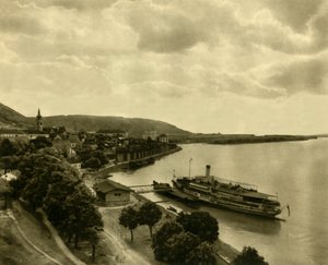 Dampfschiff auf der Donau bei Hainburg, Niederösterreich, um 1935 von Unbekannt
