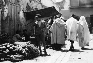 Straßenszene, Casablanca, Marokko, um 1920er-1930er