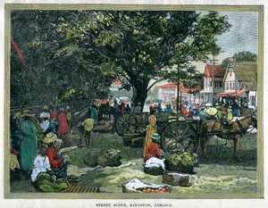 Straßenszene, Kingston, Jamaika, ca. 1880 von Unbekannt