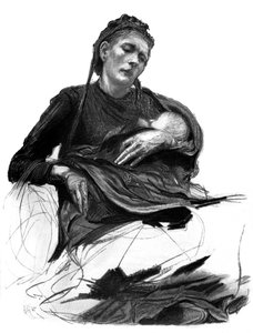 Studie einer Frau mit einem Baby, 1895 von Unbekannt