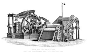 Zuckerfabrik und Dampfmaschine, 1866 von Unbekannt