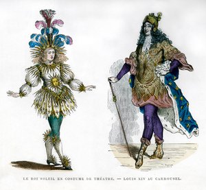 Sonnenkönig-Theaterkostüm und König Ludwig XIV. von Frankreich, 1882-1884 von Unbekannt