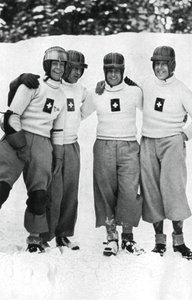 Schweizer Viererbob-Team, Olympische Winterspiele, Garmisch-Partenkirchen, Deutschland, 1936