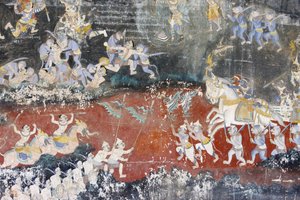 Silberpagode. Dieses Wandgemälde zeigt Szenen aus dem Reamker, der kambodschanischen Version des klassischen hinduistischen Gedichts Ramayana von Unbekannt