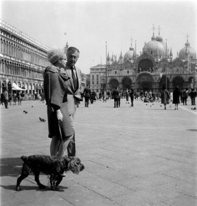 Der Schauspieler Stewart Granger in Venedig - 195?