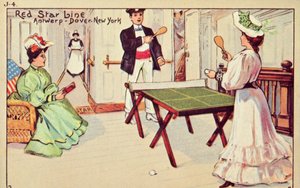Tischtennis an Bord eines Passagierschiffs der Red Star Line, 1907