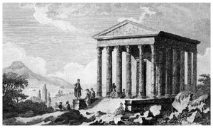 Tempel des Augustus in Mylasa Milas, Türkei, 19. Jahrhundert von Unbekannt