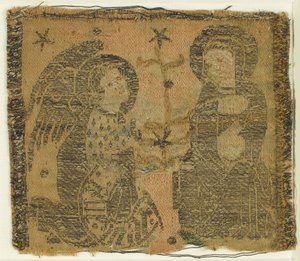 Textil mit der Verkündigung, italienisch, 14. Jahrhundert