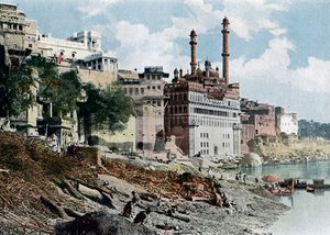 Die Aurangzeb-Moschee, Varanasi, Indien, um 1890