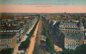 Die Avenue des Champs-Élysées, Paris, um 1920 von Unbekannt