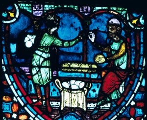 Die Bäcker, Buntglas, Kathedrale von Chartres, Frankreich, 1194-1260