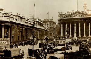 Die Bank of England und Royal Exchange, London, um 1910