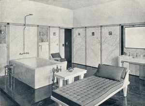 Das Badezimmer des Stoclet-Palastes, Brüssel, Belgien, ca. 1914