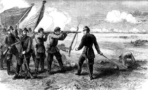 Die Schlacht von Bull Run, Virginia, 1861 um 1880 von Unbekannt