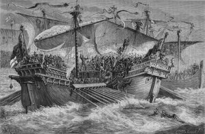 Die Schlacht von Dover, 24. August 1217, ca. 1880 von Unbekannt