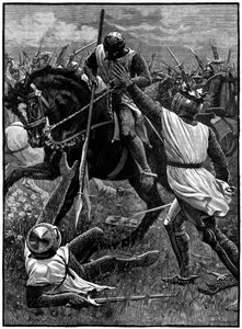 Die Schlacht von Evesham, 4. August 1265, um 1880 von Unbekannt