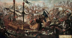 Die Schlacht von Lepanto von Unbekannt