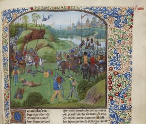 Die Schlacht von Radcot Bridge am 19. Dezember 1387, ca. 1470-1475 von Unbekannt