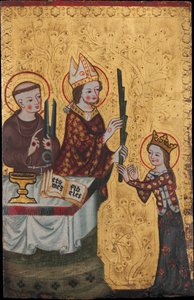 Der Bischof von Assisi überreicht der heiligen Klara eine Palme, ca. 1360 von Unbekannt