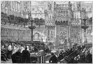 Der Bischof von Peterborough spricht das House of Lords an, Mitte - Ende des 19. Jahrhunderts, 1900