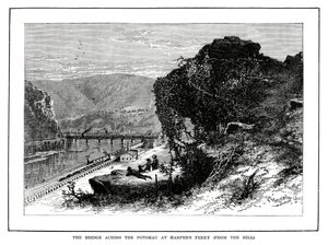 Die Brücke über den Potomac bei Harpers Ferry, West Virginia, USA, 1877 von Unbekannt