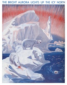 Das helle Polarlicht erleuchtet den eisigen Norden, 1935