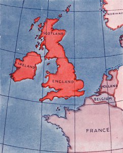 Die Britischen Inseln und Frankreich, Belgien und Holland am Mittag im Hochsommer, 1935 von Unbekannt