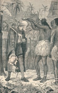 Der Kazike setzt Kolumbus eine Krone auf, 1904 von Unbekannt