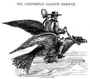 Die kalifornische Ballonbahn, eine neuartige Reisemethode zum kalifornischen Goldrausch, 1849