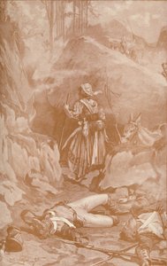 Die Marketenderin des 26. Regiments erklimmt die Felsen bei Busaco, 1810, 1896