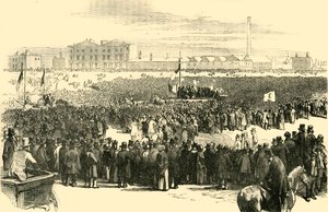 Das Chartisten-Treffen auf Kennington Common, 1848, ca. 1878 von Unbekannt