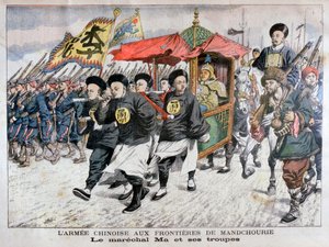 Die chinesische Armee unter der Führung von Marschall Ma an der Mandschurischen Grenze, Russisch-Japanischer Krieg, 1904