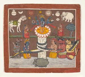 Das Quirlen des Milchmeeres, ca. 1780-90 von Unbekannt