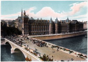 Die Conciergerie und die Pont Neuf, Paris, ca. 1900 von Unbekannt