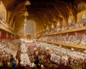 Das Krönungsbankett von König Georg IV. in der Westminster Hall, 1821 von Unbekannt