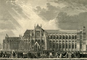 Die Krönungsprozession von Anne Boleyn zur Westminster Abbey, 1533, 1881 von Unbekannt