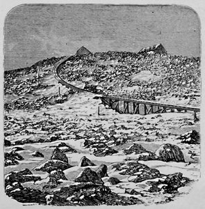 Das Depot und das Gipfelhaus, Mount Washington, 1883 von Unbekannt