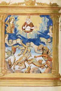 Der Fall des Luzifer. Aus dem Stundenbuch, um 1500 von Unbekannt
