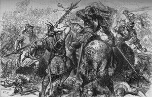Der Kampf um das Banner bei Pinkie, 10. September 1547, um 1880 von Unbekannt