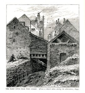Der Fleet Ditch in der Nähe der West Street, während der Umbauten, 1844 von Unbekannt