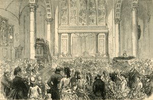 Die Blumenpredigt in der St. Catherine Cree Kirche, ca. 1872 von Unbekannt
