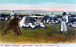 Die französische Fremdenlegion in ihrem Lager, ca. 1910 von Unbekannt