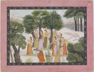 Die Gopis suchen nach Krishna aus einem Bhagavata Purana, ca. 1780