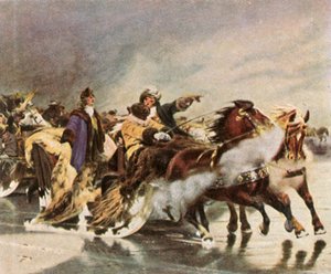 Der Große Kurfürst überquert die Kurische Nehrung, Januar 1679, 1936 von Unbekannt